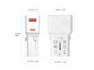 VALUE USB Reise-Charger mit Euro-Flach-/UK-/US-Stecker, 2 Port (Typ-A QC3.0, Typ-C PD), 25W