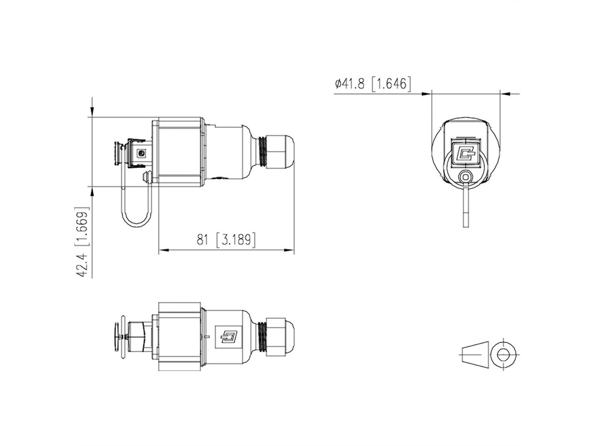 METZ CONNECT E-DAT Industry IP67 V4 KK, field jack insert, T568A