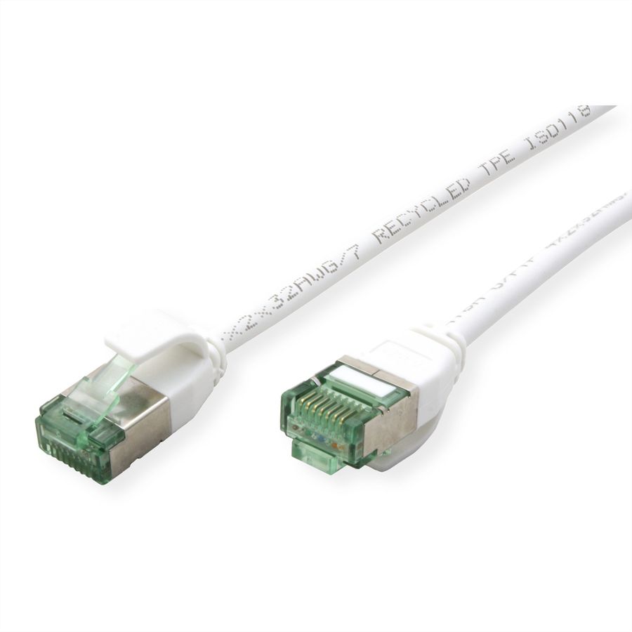 ROLINE RM U/FTP DataCenter Patchkabel Cat.6A (Class EA), slim, weiß, 0,15 m
