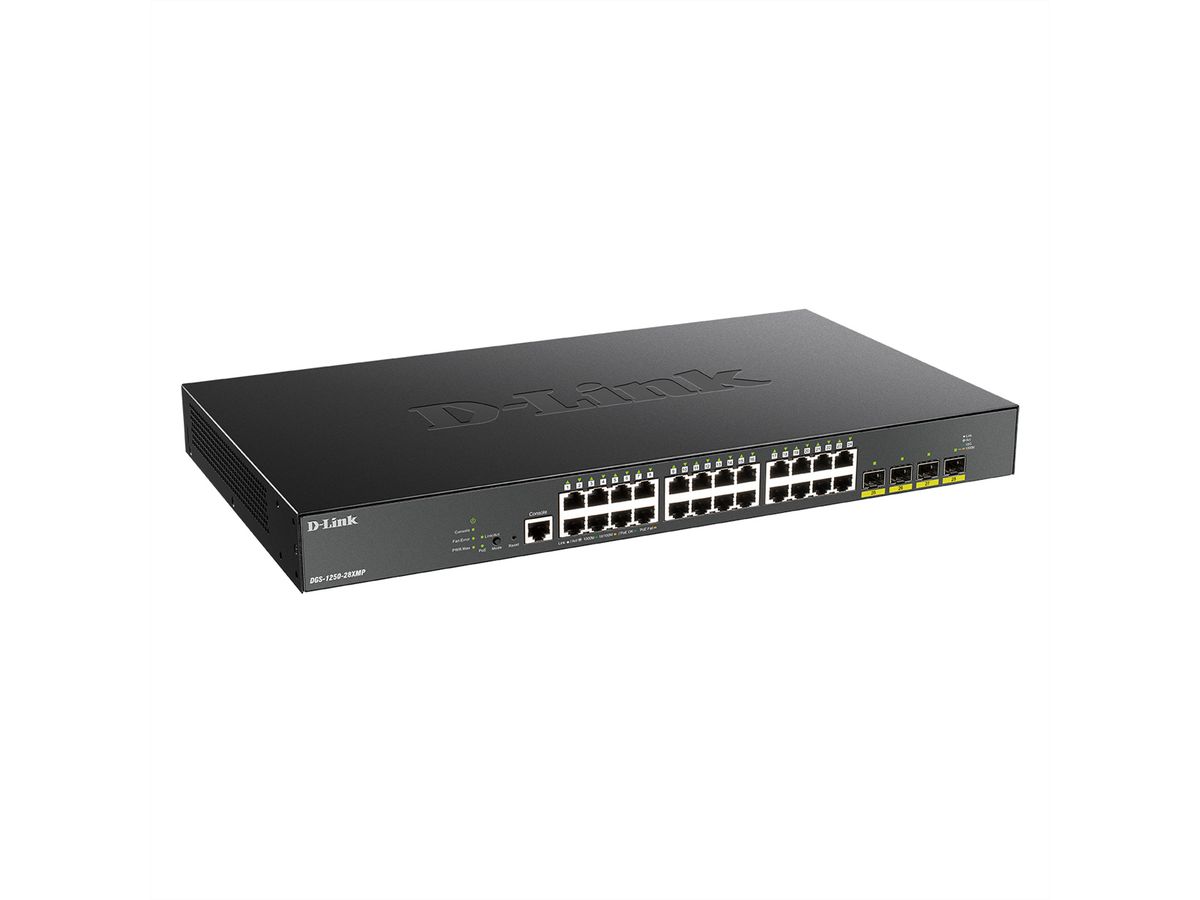 D-Link DGS-1250-28XMP Gigabit Switch PoE 28-Port Smart Managed PoE+ 4x 10G