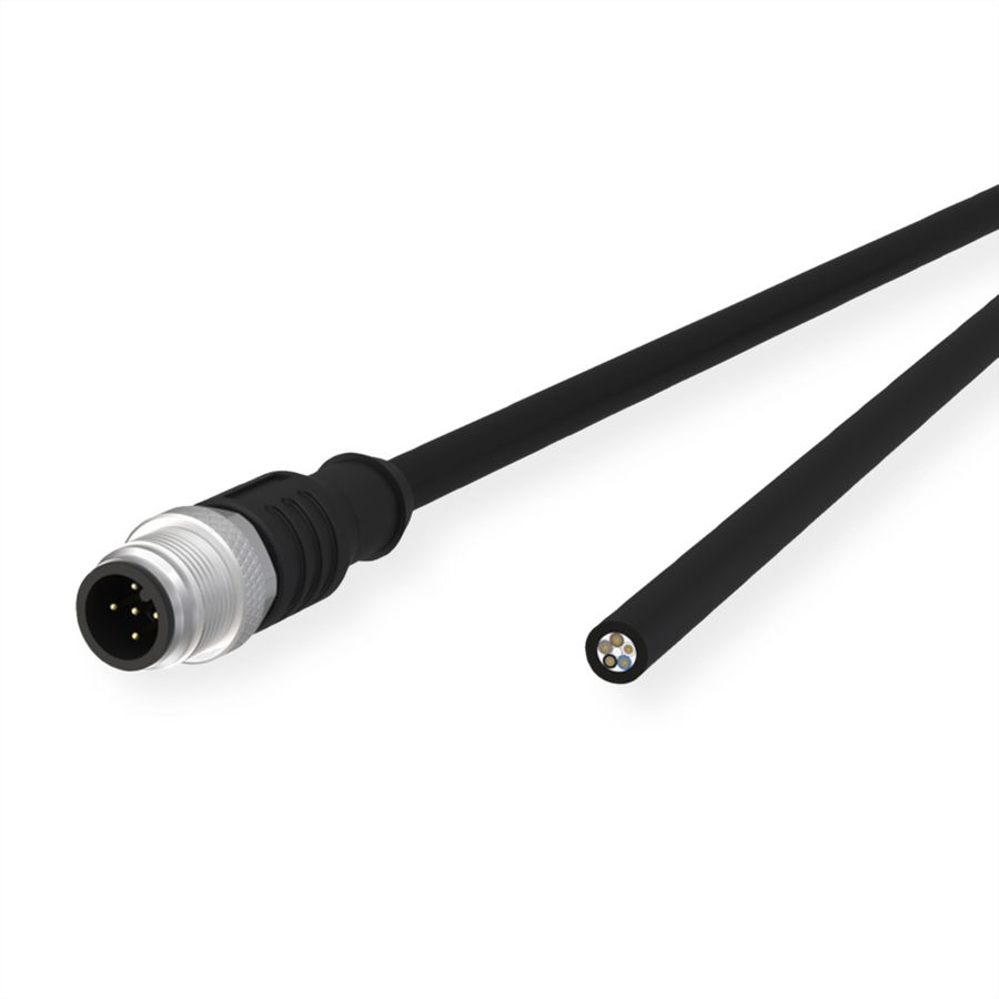 METZ CONNECT Sensor-/Aktorltg., M12-ST A-kodiert, gerade-freies Ende, ungeschirmt, 5polig, PUR, 1 m