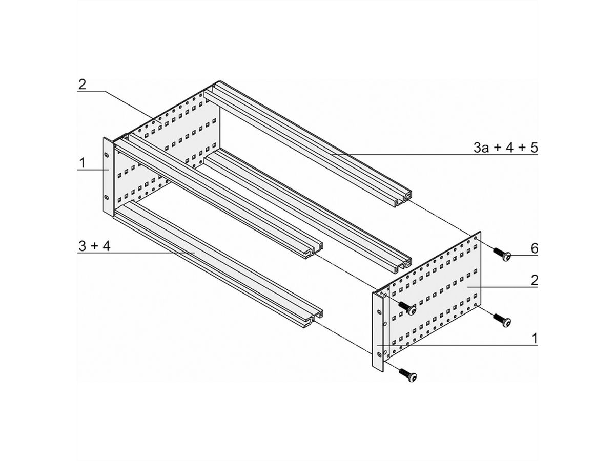 SCHROFF Bausatz, ungeschirmt, "heavy", zur Backplanemontage - BGTR PRO H 3HE 84TE 355T KD