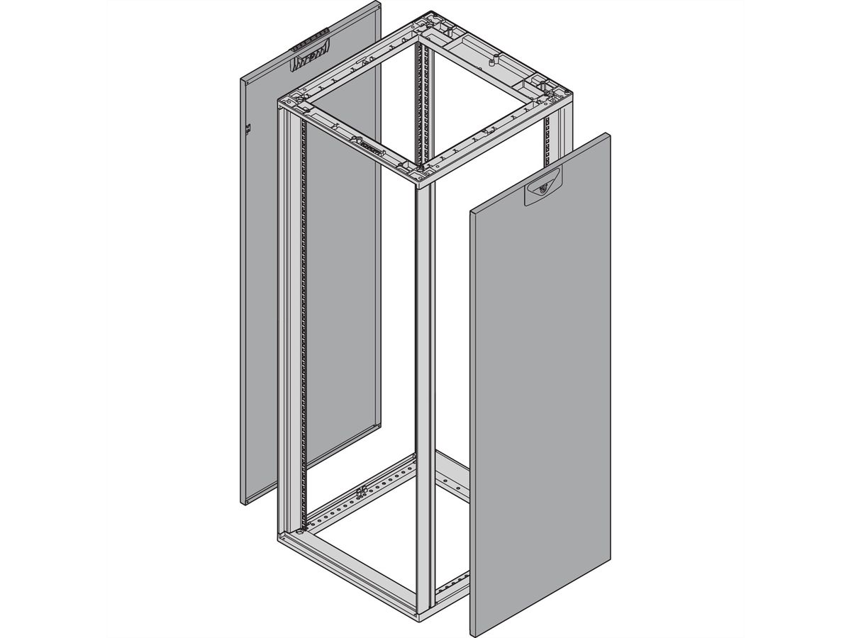 SCHROFF SEITENW.12HE 1000T HD RAL7035 2X
