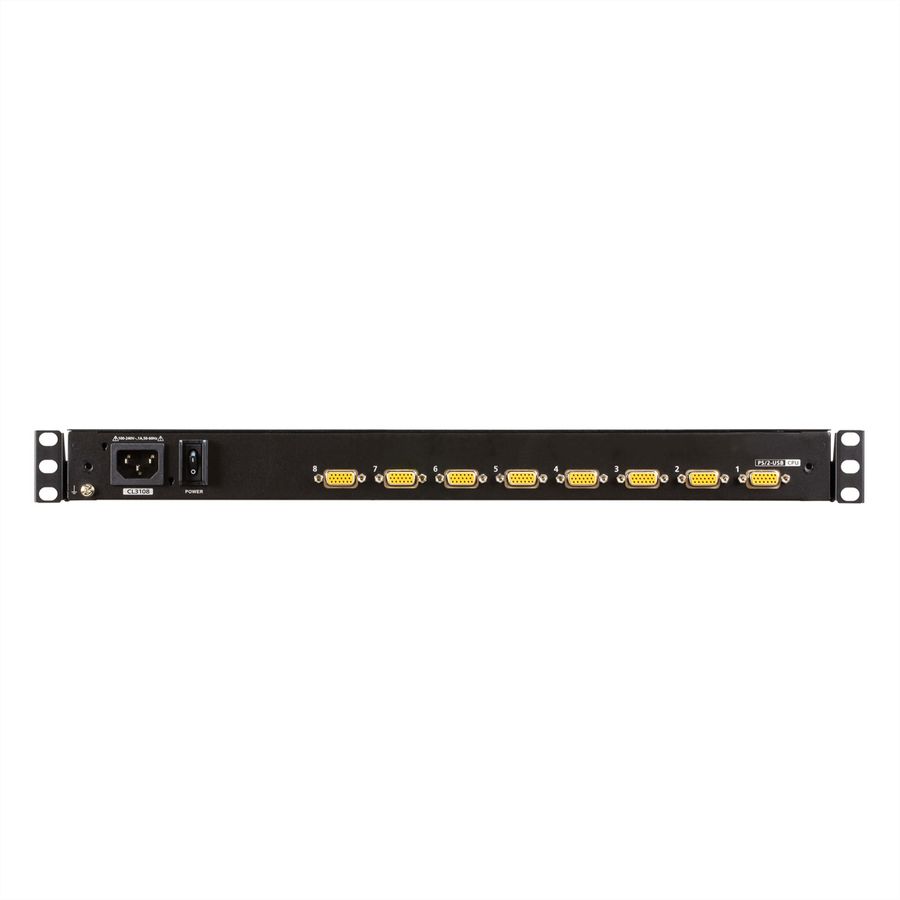 ATEN CL3108NX KVM-Switch, 18,5Zoll TFT, VGA, PS/2-USB, 8 Port, IT-Layout