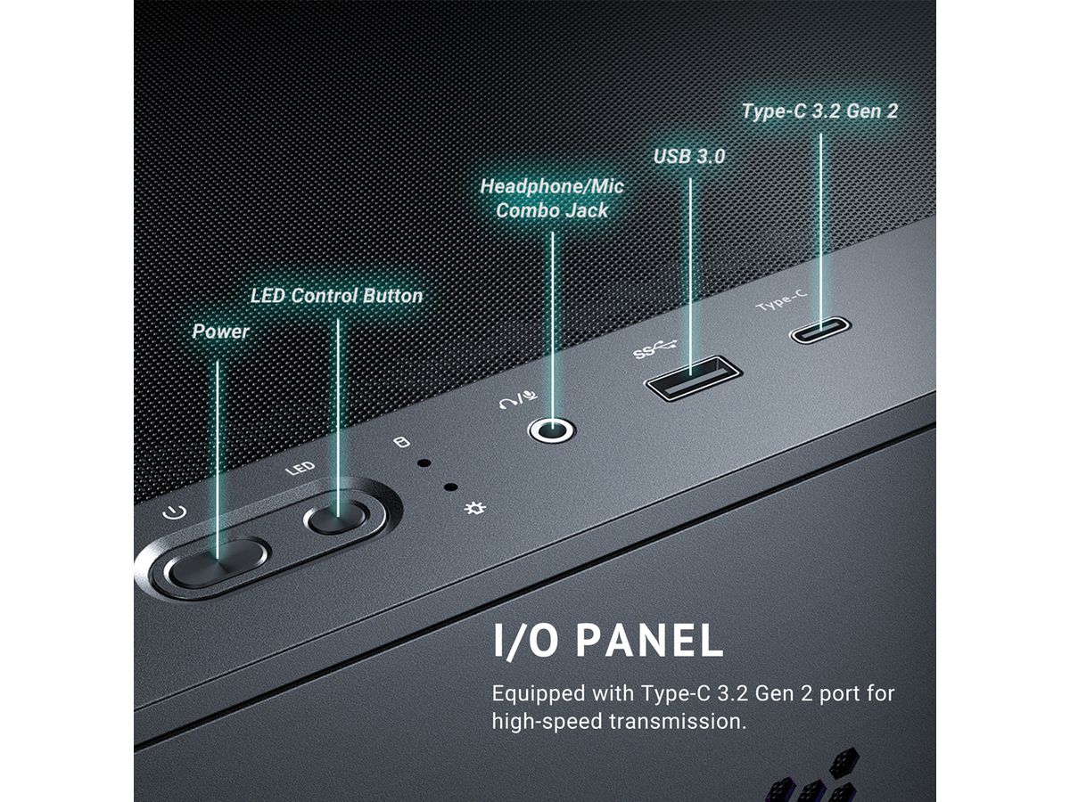 ANTEC Constellation C3 ARGB PC Gehäuse Midi Tower ATX, schwarz