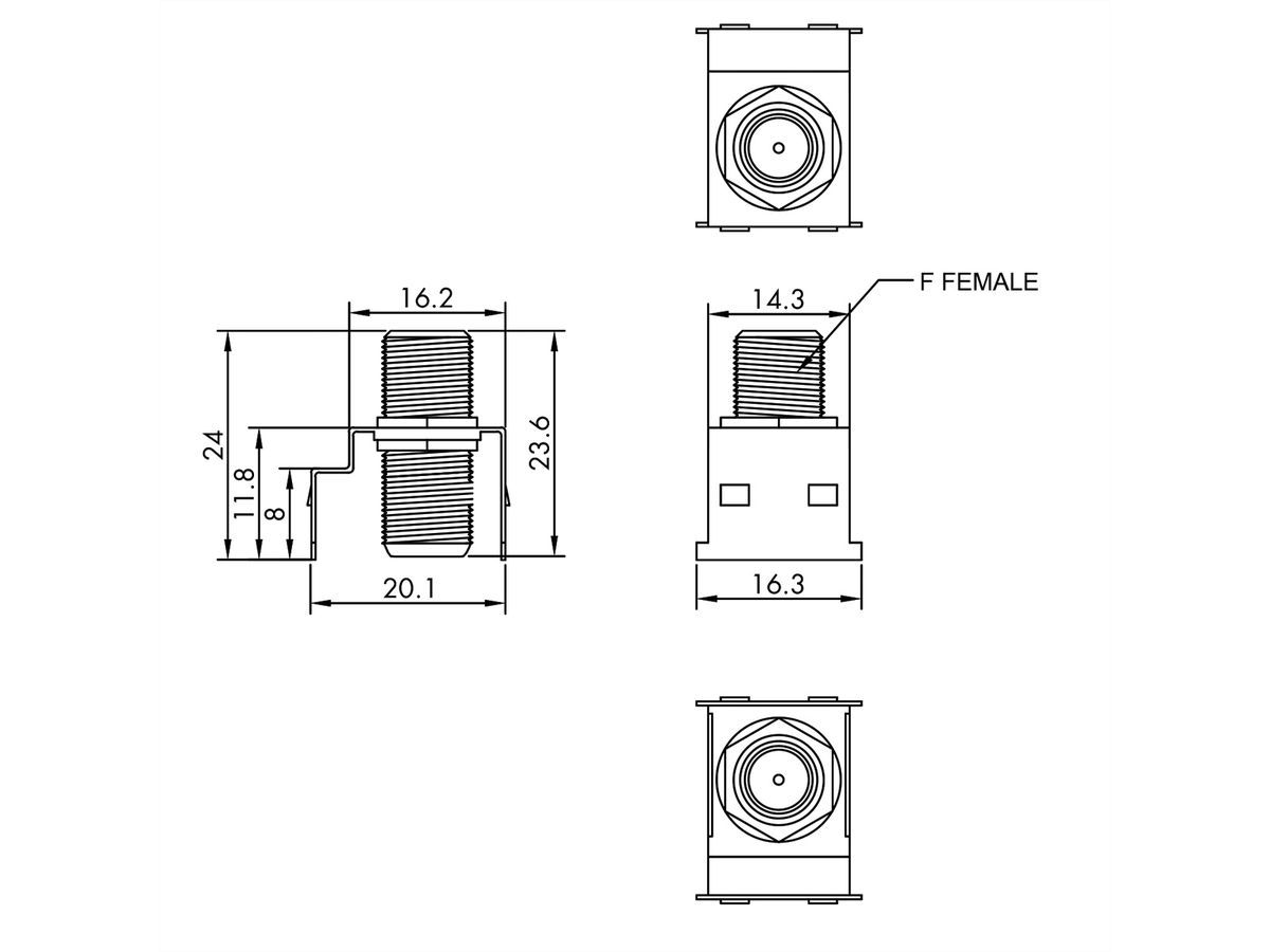 ROLINE F-Typ Keystone-Kupplung, Metall