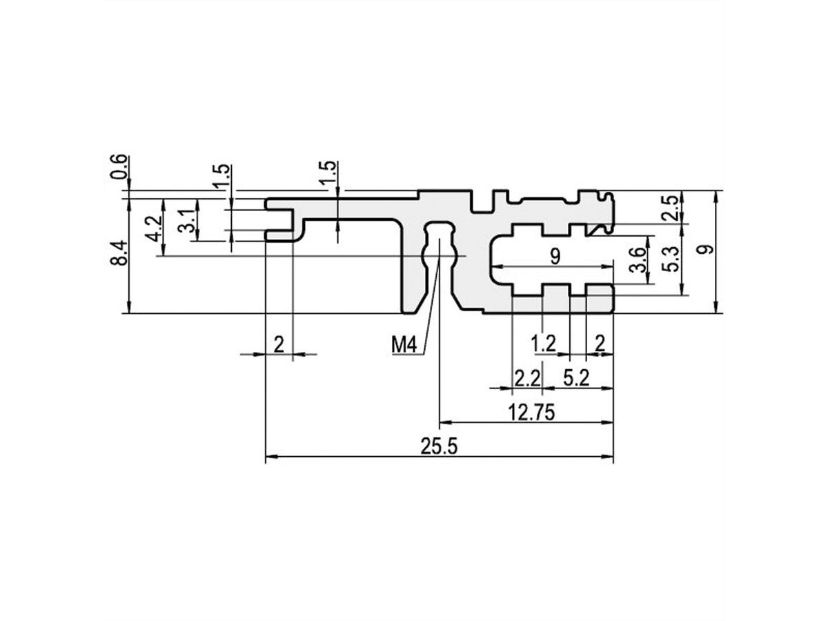 SCHROFF Typ L-VT leicht, vertiefter Einbau - MODULSCH. HINTEN 1MT L VT