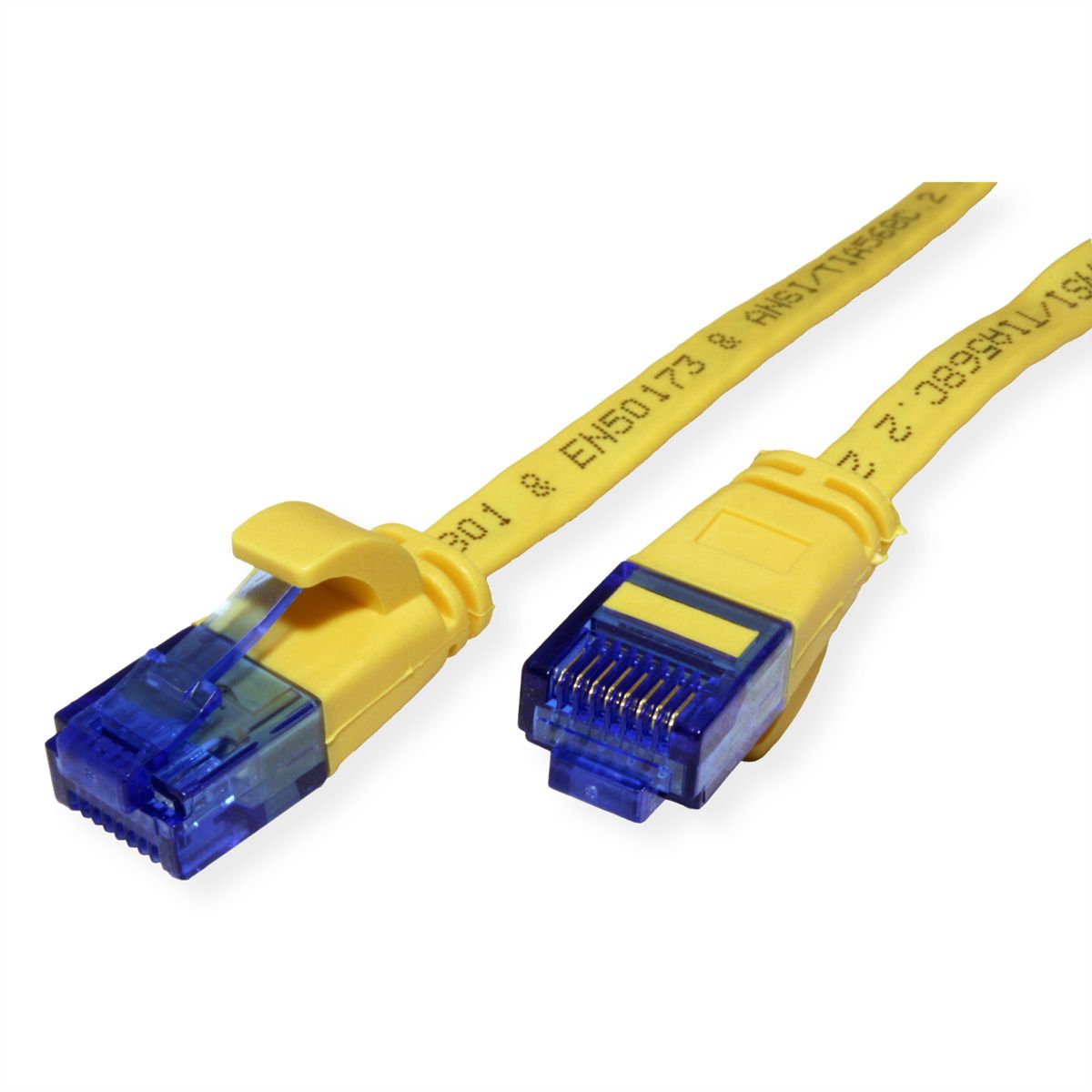 VALUE Patchkabel Cat.6A (Class EA) UTP, extra-flach, gelb, 0,5 m