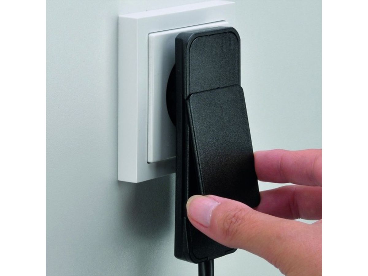 BACHMANN SmartPlug Flachstecker, mit 3x Schutzkontakt Steckdosenleiste, schwarz, 1,6 m