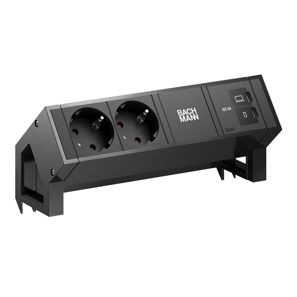 BACHMANN DESK2 2xCEE7/3 1xUSB C/C 65W, L=0,2m RAL9005