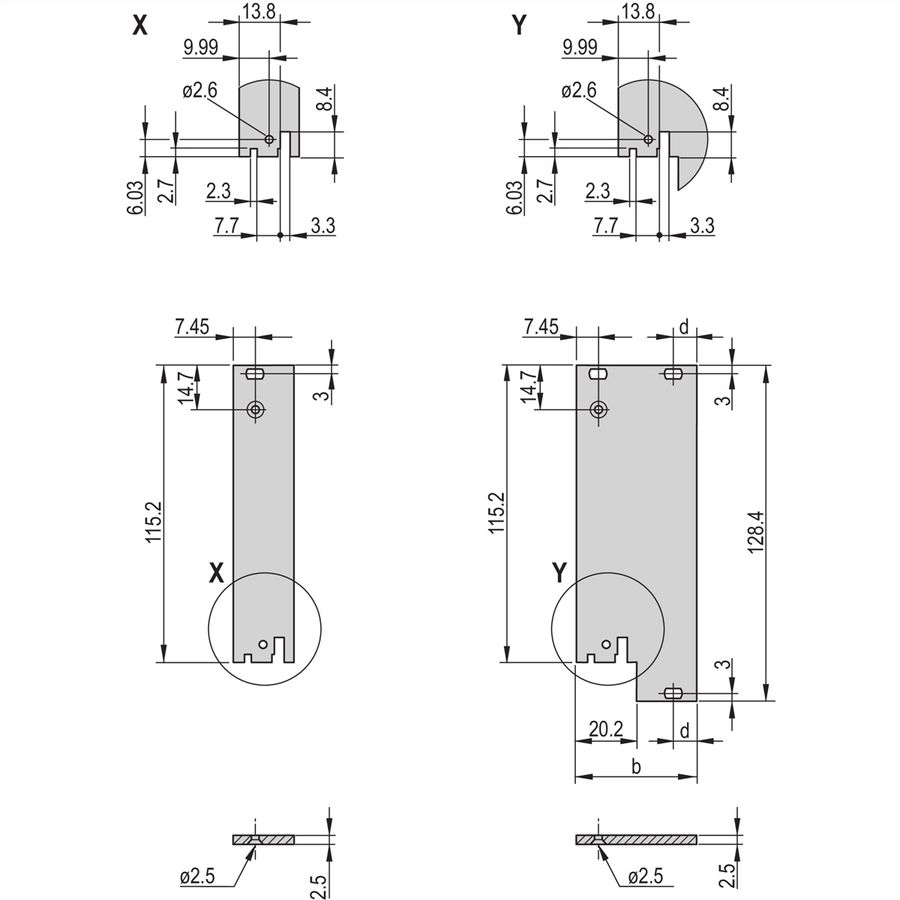 SCHROFF Frontplatte für IEEE-Griff, ungeschirmt - FRONTPLATTE 3HE 7TE IEL