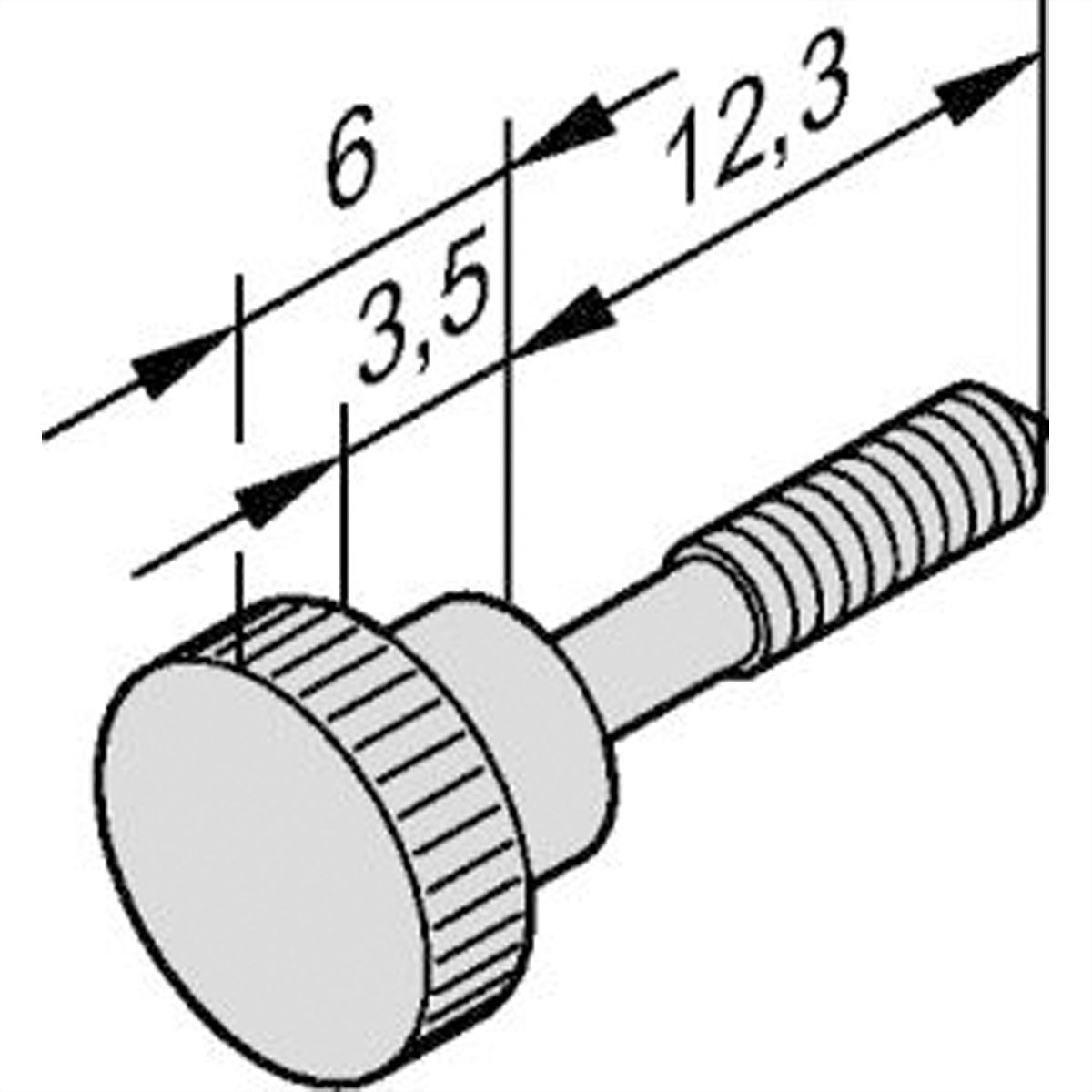 SCHROFF Halsschraube mit Rändel - HALSSCHR.M.R. M2,5X12.3 100S