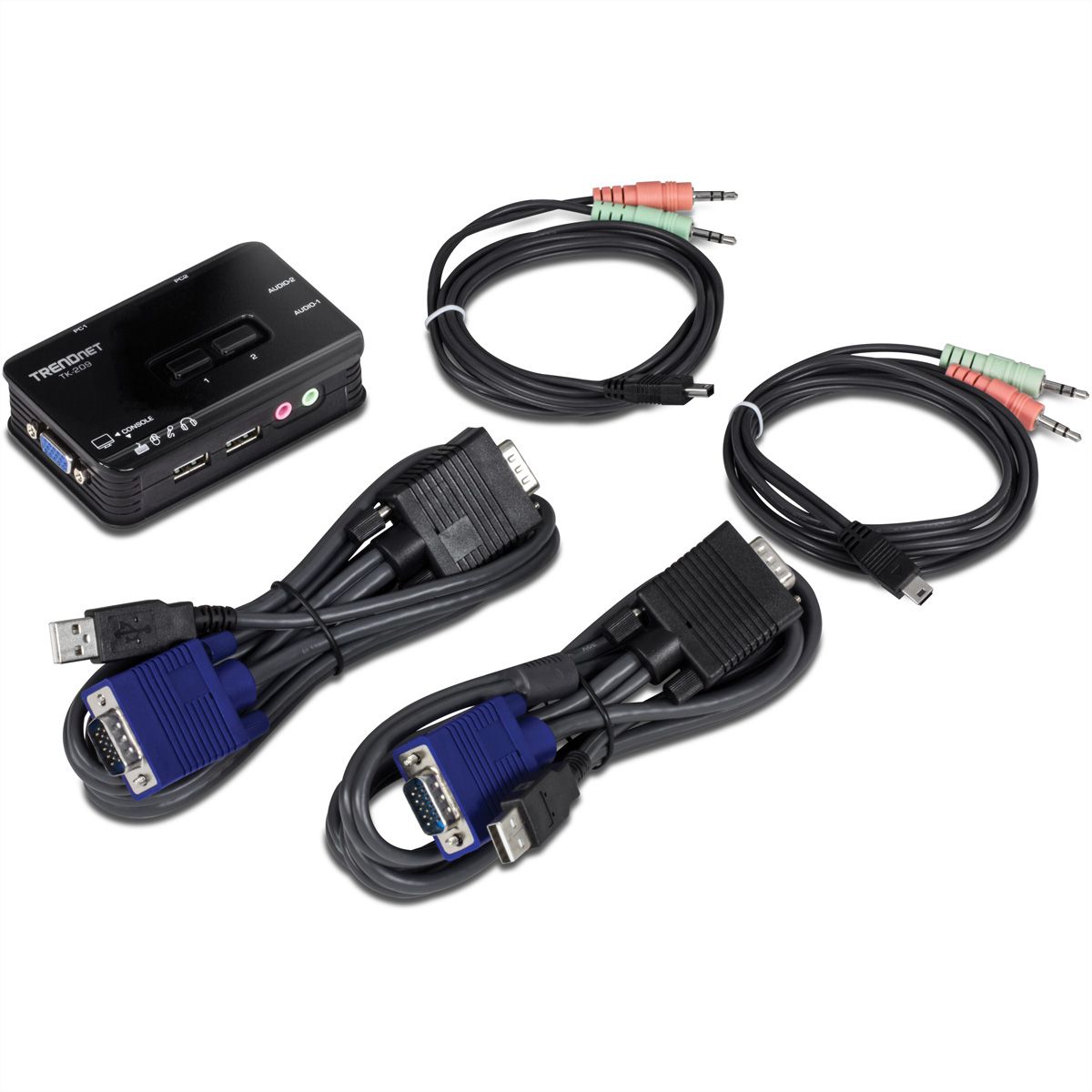 TRENDnet TK-209K KVM Switch 2-Port USB Kit mit Audio