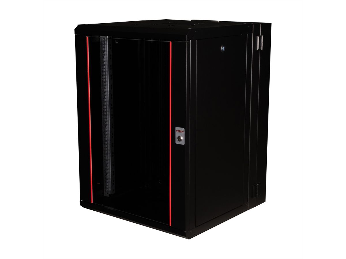ROLINE 19-Zoll Wandgehäuse Pro 16 HE, 600x600 BxT zweiteilig schwenkbar schwarz