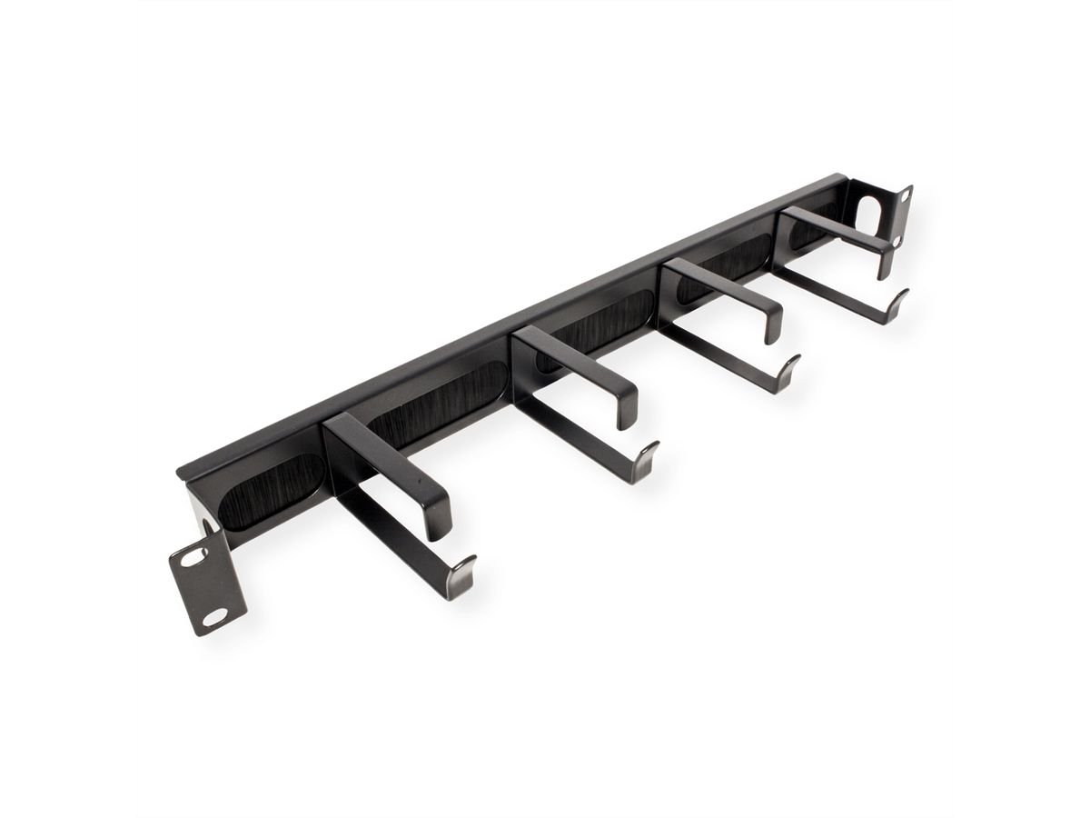 VALUE 19"-Frontplatte, 4 Ösen Typ G, Kabeldurchführung (Bürste), schwarz