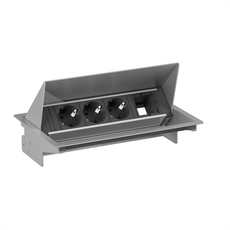 BACHMANN CONEO SET 3x Schutzkontakt 1x ABD, silberfarben