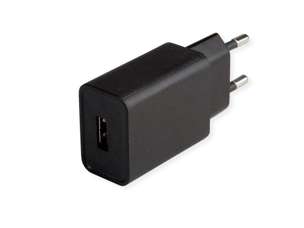 VALUE USB Charger mit Euro-Stecker, 1-Port (Typ-A), 12W