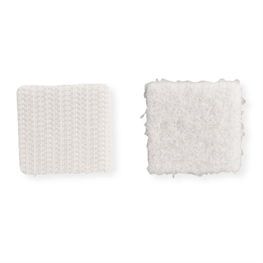 VELCRO® Klettquadrate Selbstklebend, Haken & Flausch 25mm x 25mm x 24 sets Weiß