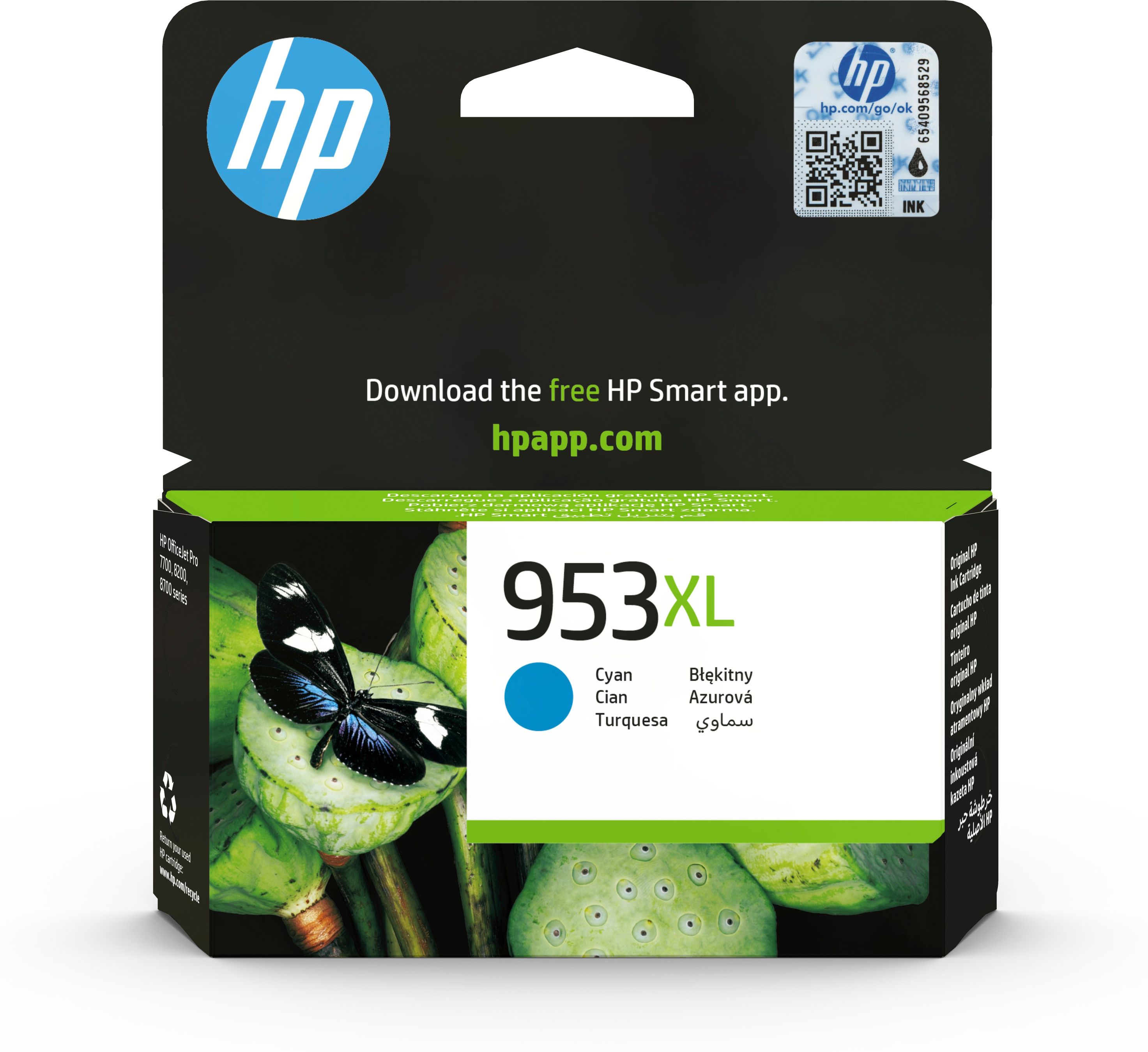 HP 953XL Cyan Original Tintenpatrone mit hoher Reichweite