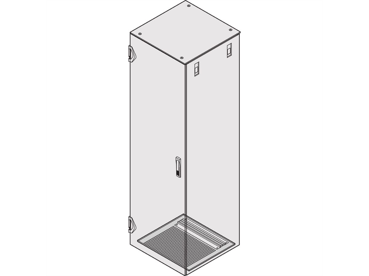 SCHROFF Bodenblech EMV, perforiert, mit Kableinführung - BOD.BLECH PERF.600B 900T EMC