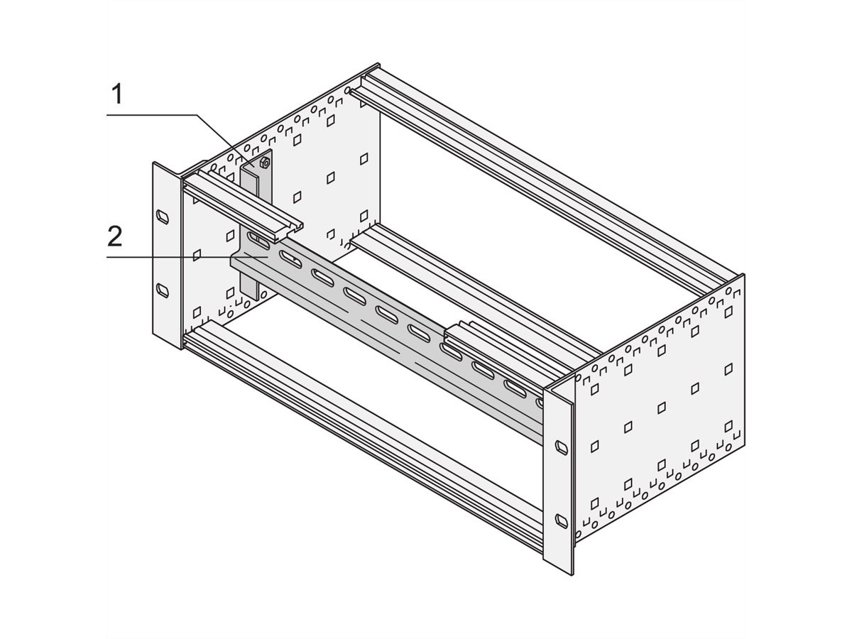 SCHROFF Adapterwinkel mit Gerätetragschiene - SCHIENE+WINKEL SATZ MODULTR.