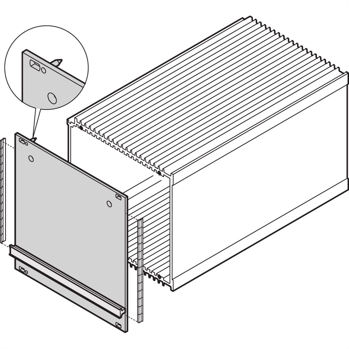 SCHROFF Frontplatte mit Griff - FPL HF-KASS TR-GR 3HE 28TE