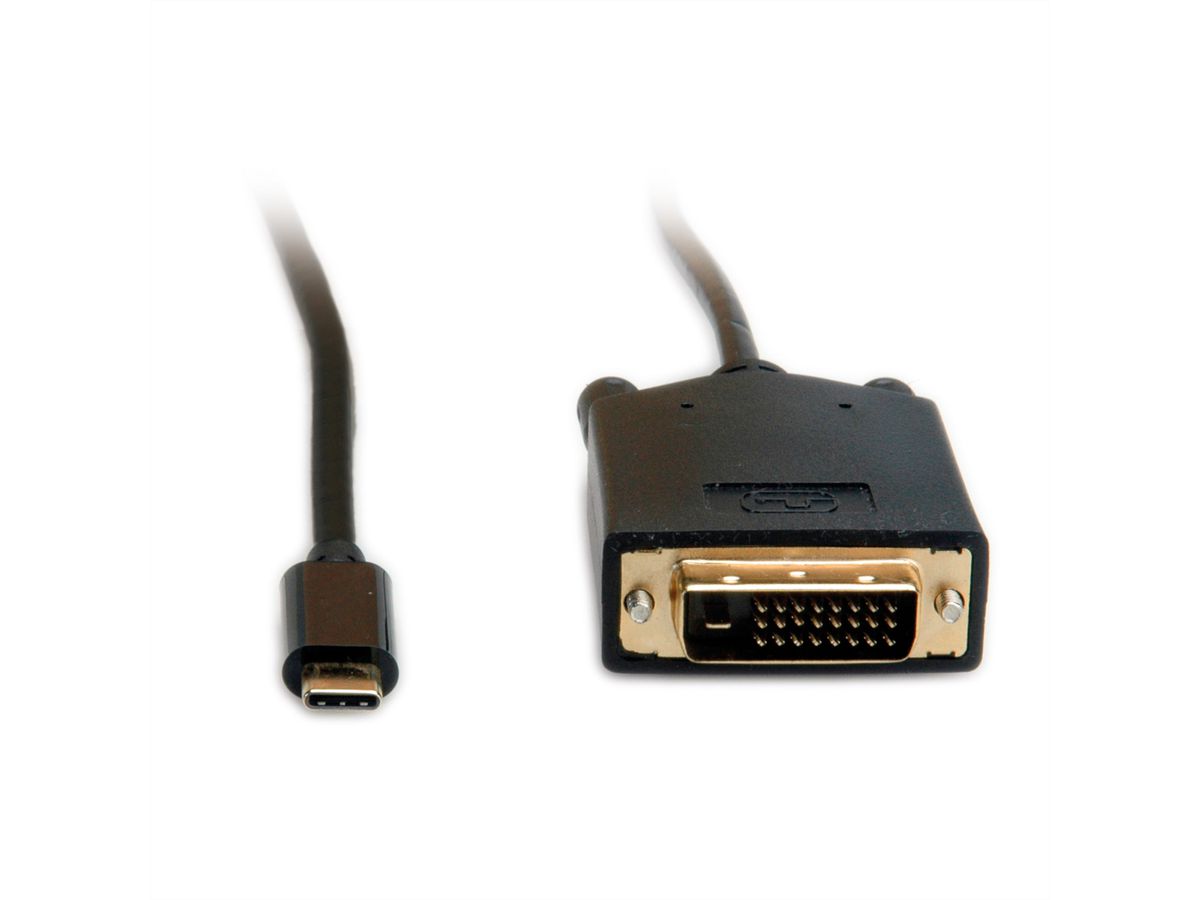 VALUE USB Typ C - DVI Adapterkabel, ST/ST, 2 m
