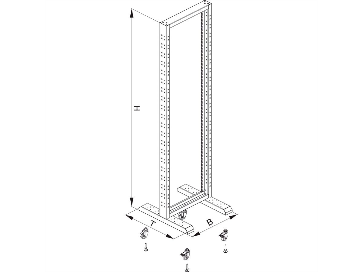 CONTEG RS-P Standfuß für 19"-Profilrahmen schwarz