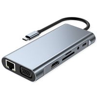 VALUE USB Typ C Docking Station, HDMI 4K60, 1x Gigabit Ethernet, 2x USB A + Typ C PD, 1x SD/microSD, 1x Audio