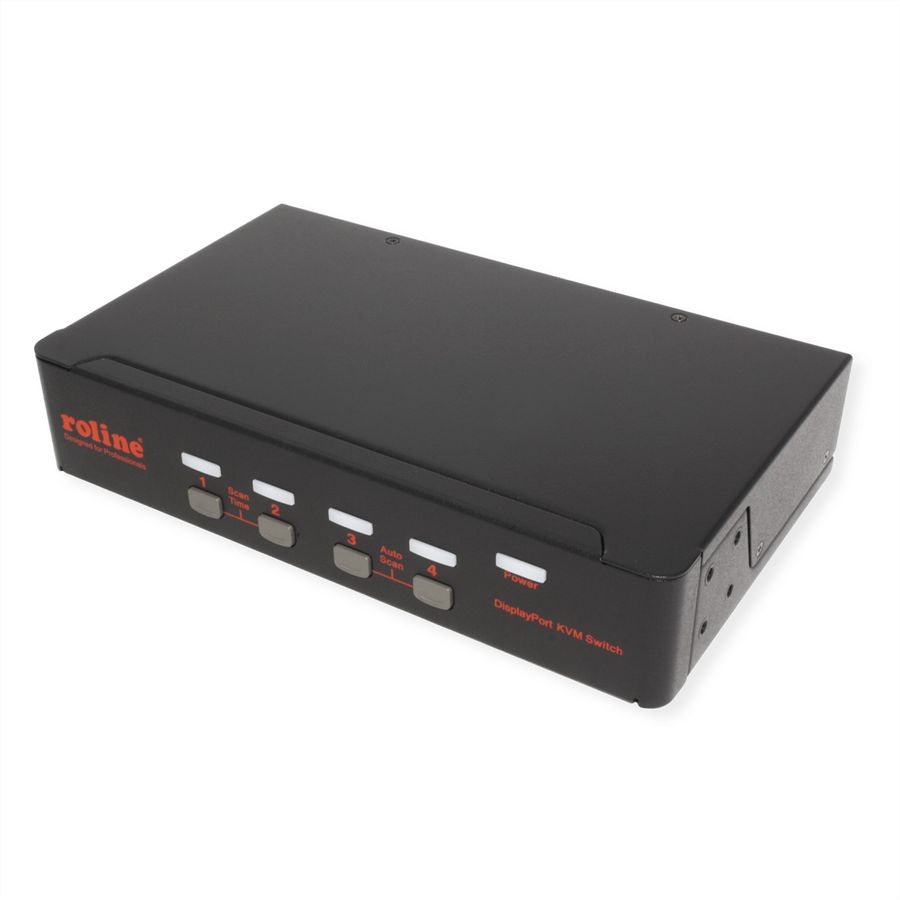 ROLINE DisplayPort USB 2.0 KVM Switch, 1 User - 4 PC