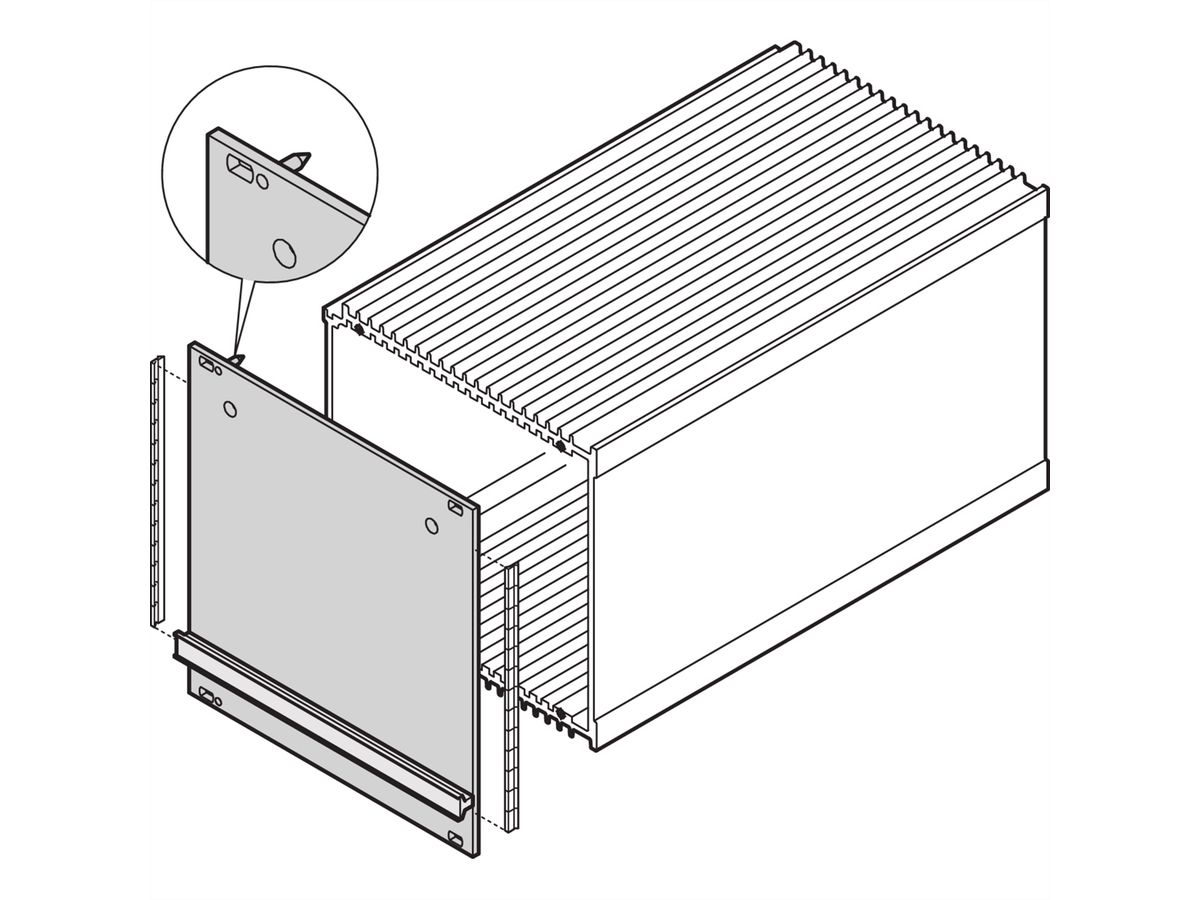 SCHROFF Frontplatte mit Griff - FPL HF-KASS TR-GR 3HE 21TE