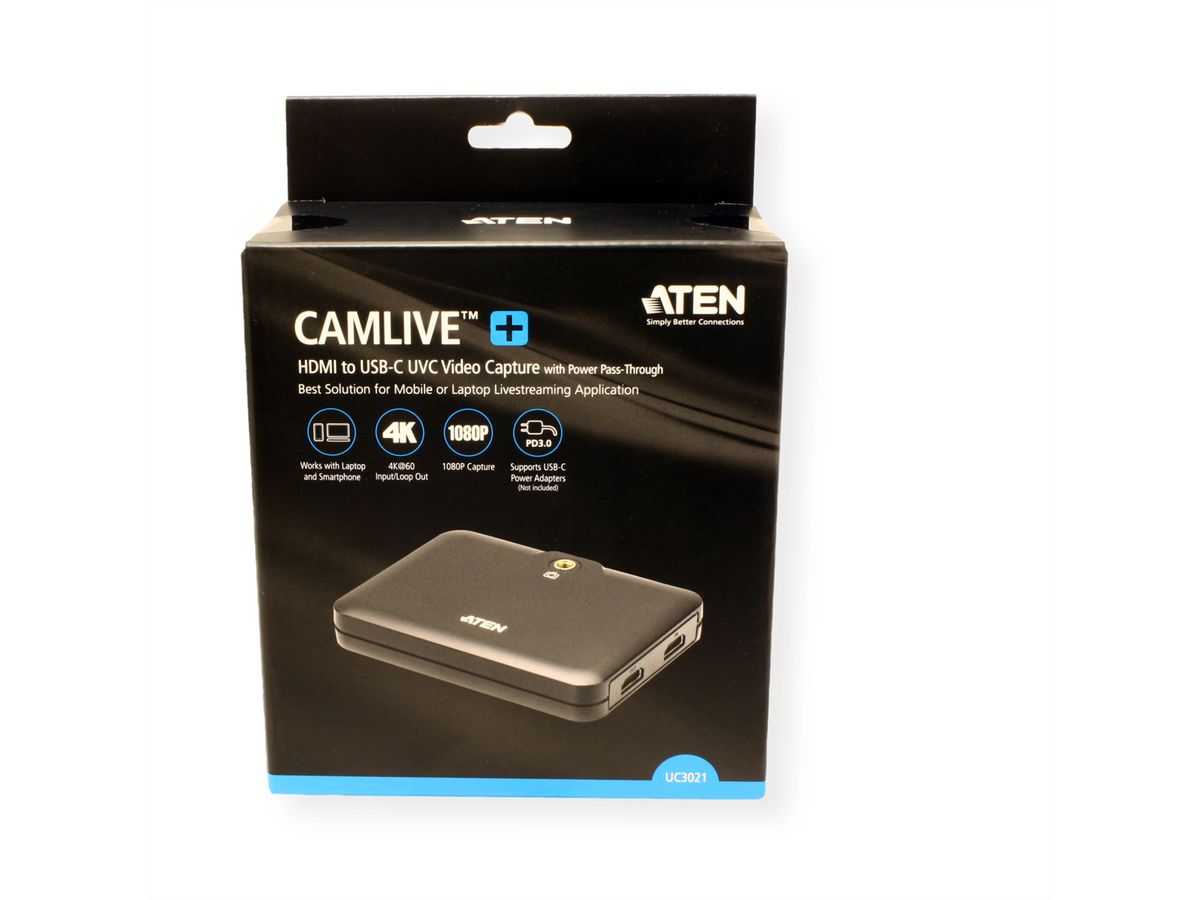 ATEN UC3021 CAMLIVE Plus HDMI auf USB-C UVC Videoerfassung mit PD