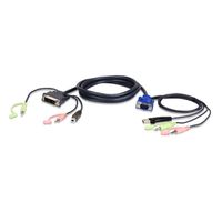 ATEN 2L-7DX3U KVM-Kabel VGA zu DVI 3m, schwarz, 3 m