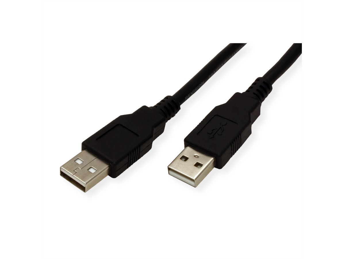 ROLINE USB 2.0 Kabel, Typ A-A, Typ A-A, schwarz, 1,8 m