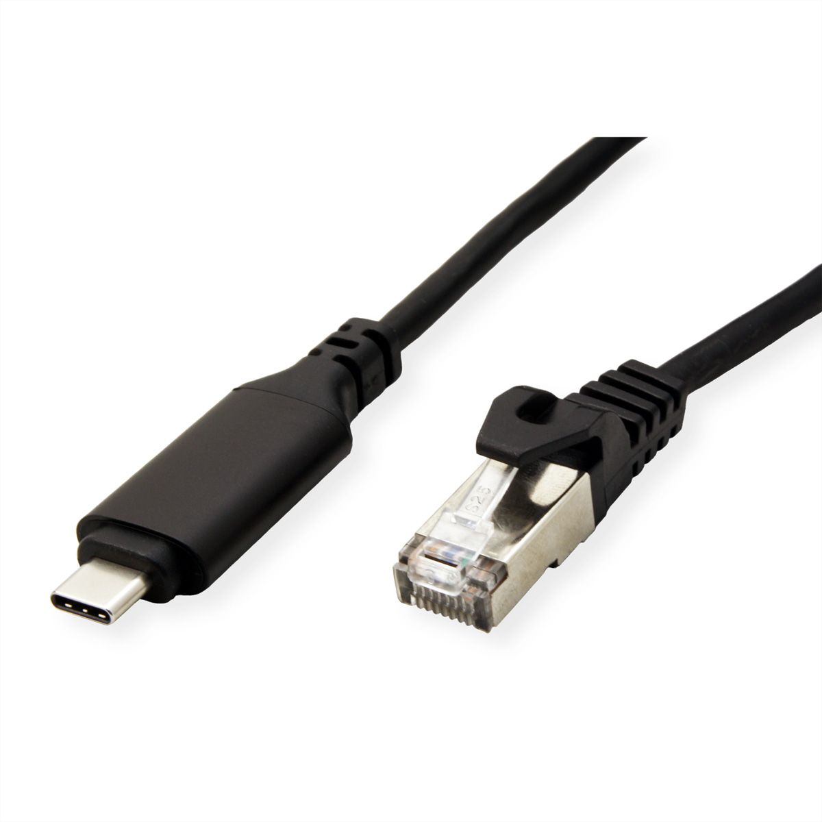 ROLINE USB-C zu Gigabit Ethernet Konverterkabel, schwarz, 5 m
