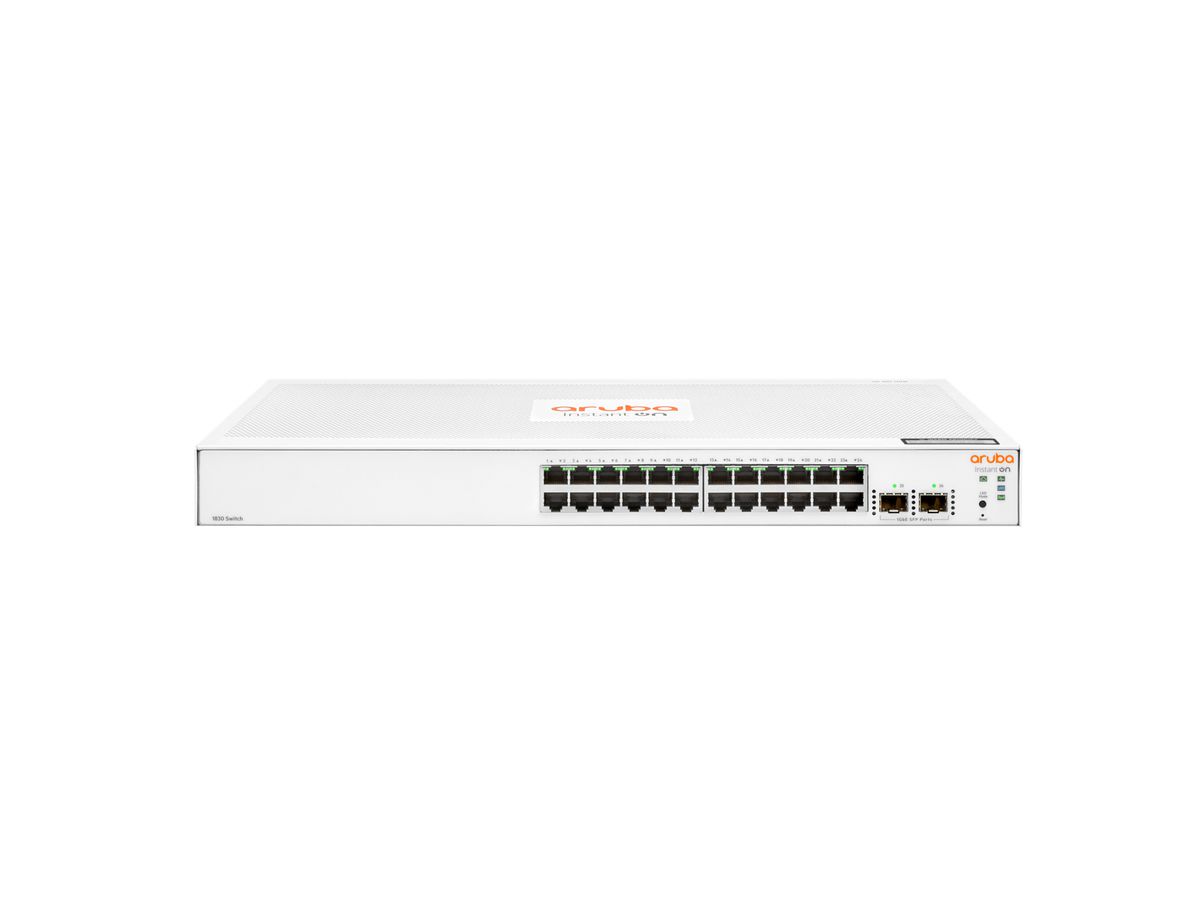 Hewlett Packard Enterprise Aruba Instant On 1830 24G 2SFP Managed L2 Gigabit Ethernet (10/100/1000) 1U