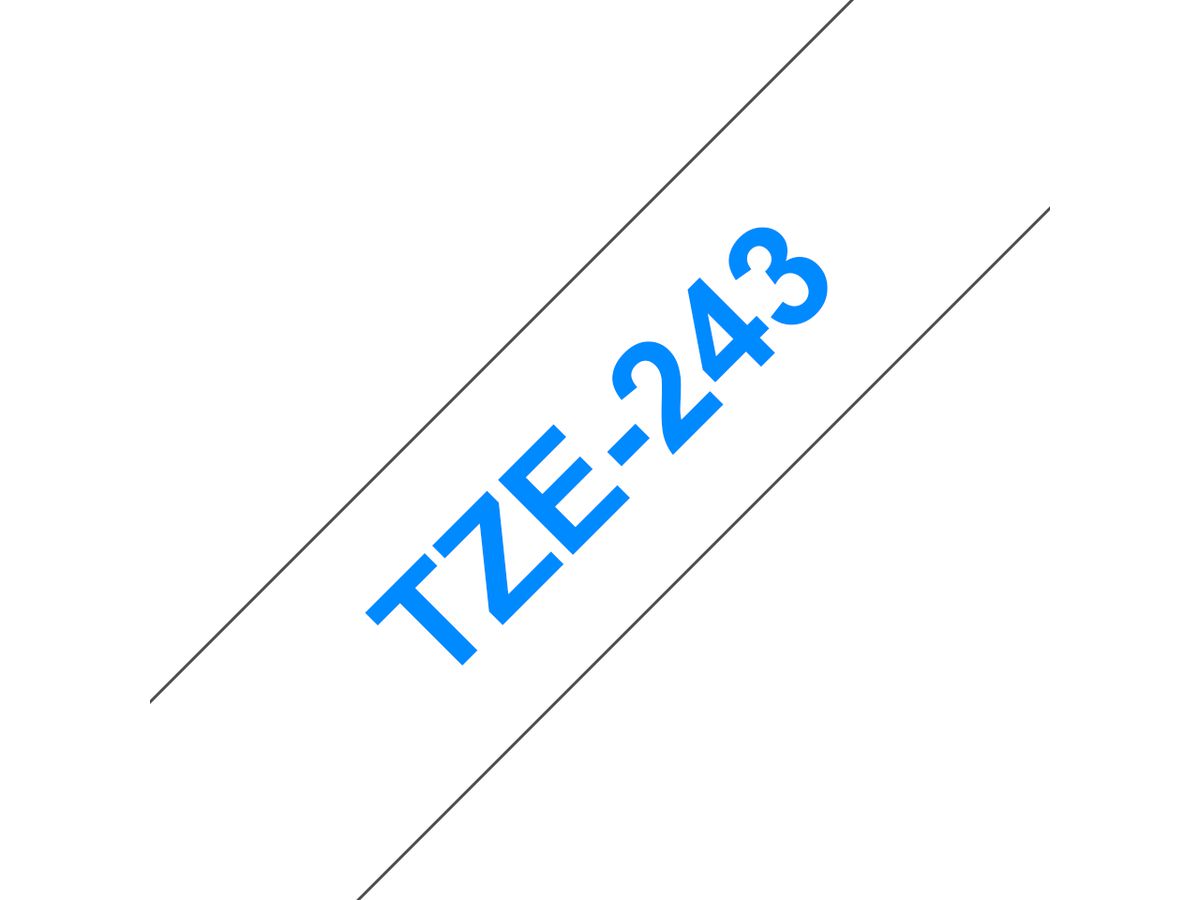 Brother TZE-243 Blau auf weiss TZe Etiketten erstellendes Band