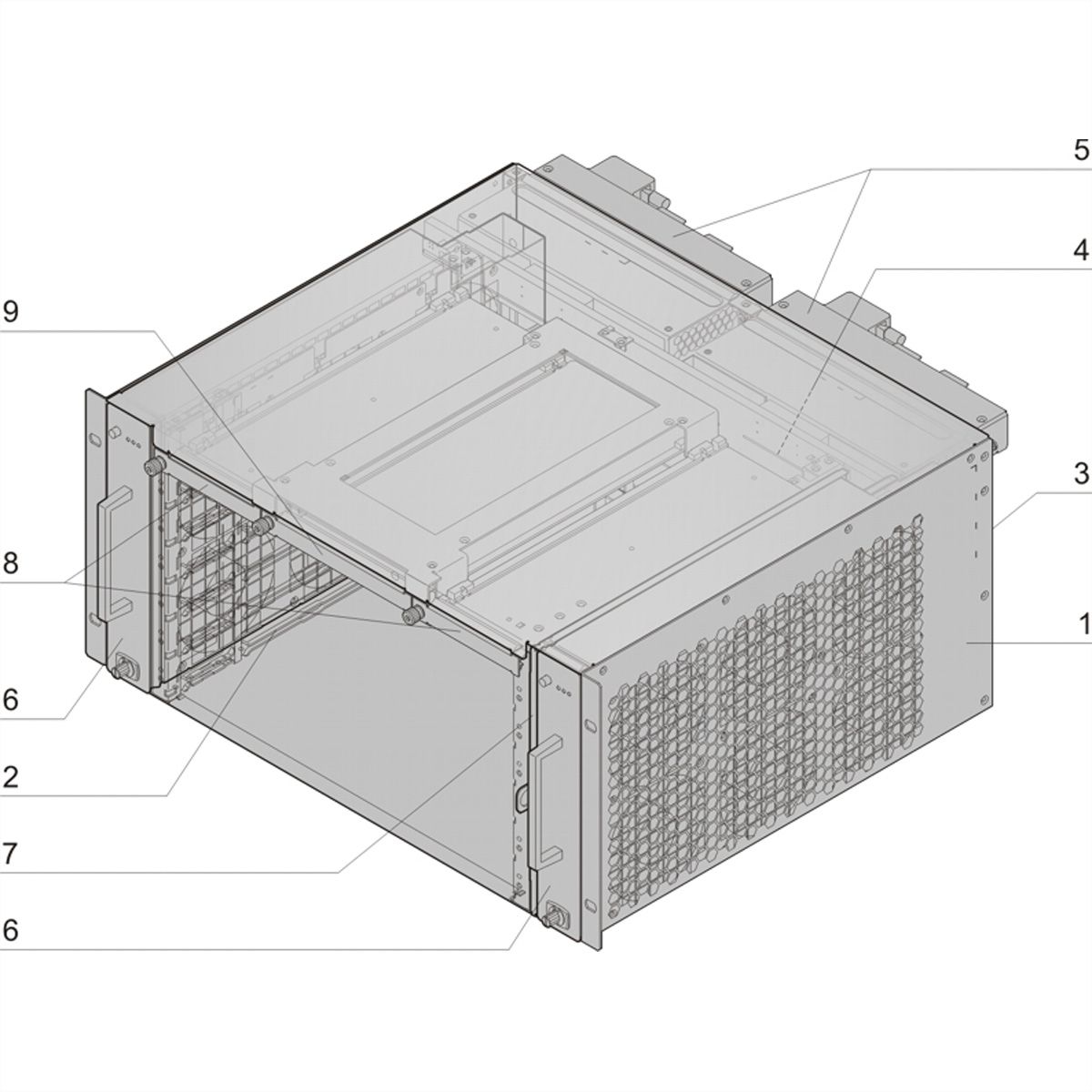 SCHROFF 5 HE, 6 Slot, mit PEM - ATCA SYSTEM 5HE 6S