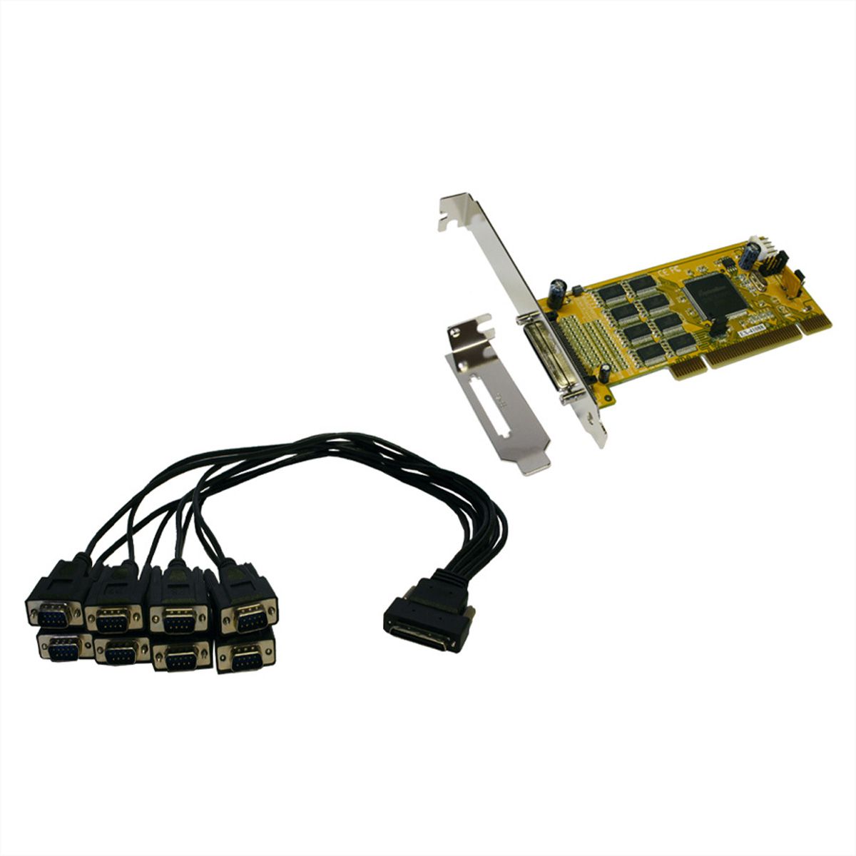 EXSYS EX-41388 8S Seriell RS232 PCI Karte mit Octopus Kabel und LowProfile Bügel