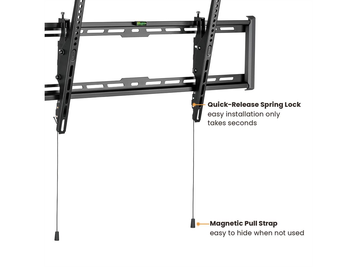 VALUE TV-Wandhalterung, 47 mm Wandabstand, neigbar, <228,6cm/90, <75kg,  schwarz - SECOMP Electronic Components GmbH