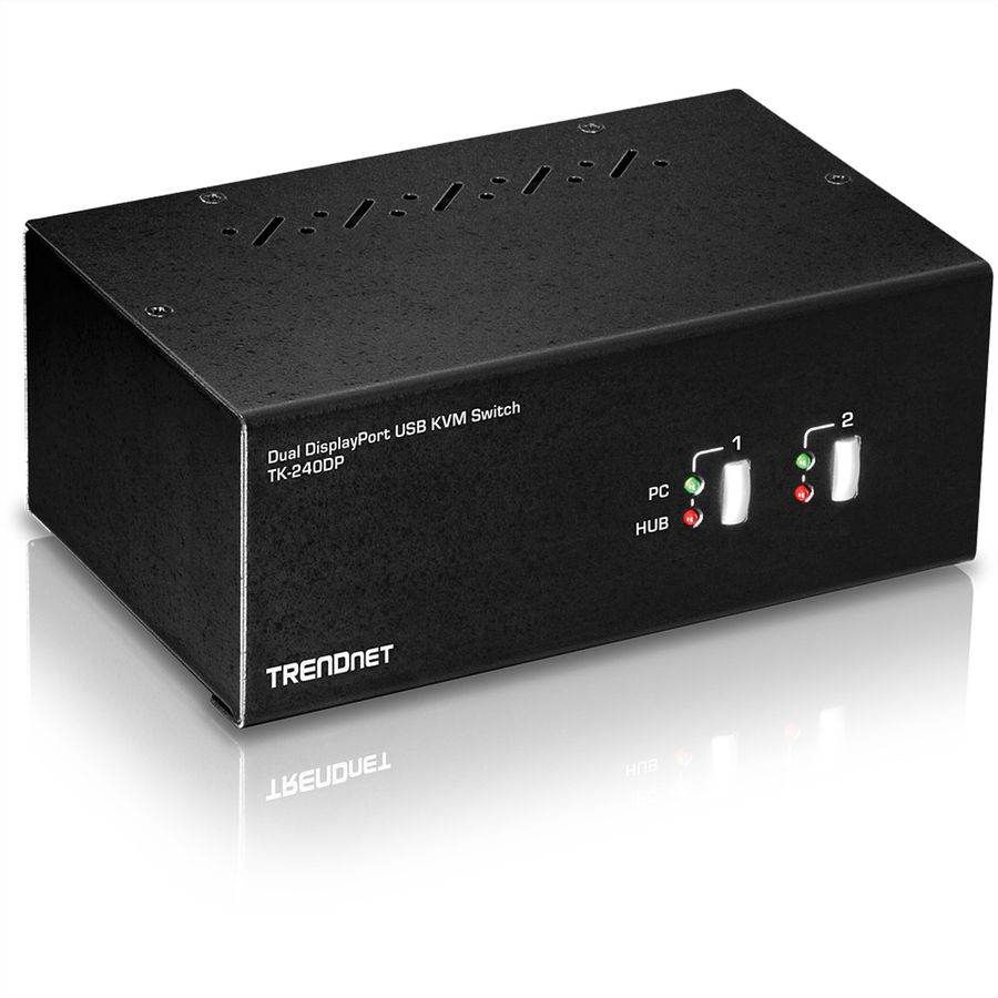 TRENDnet TK-240DP DisplayPort KVM Switch, 2-Port Dual Monitor
