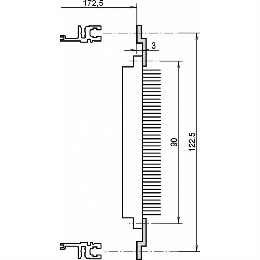 SCHROFF Z-Schiene für Steckverbinder nach EN 60603-2 (DIN 41612) - Z-SCHIENE 42TE F.DIN41612
