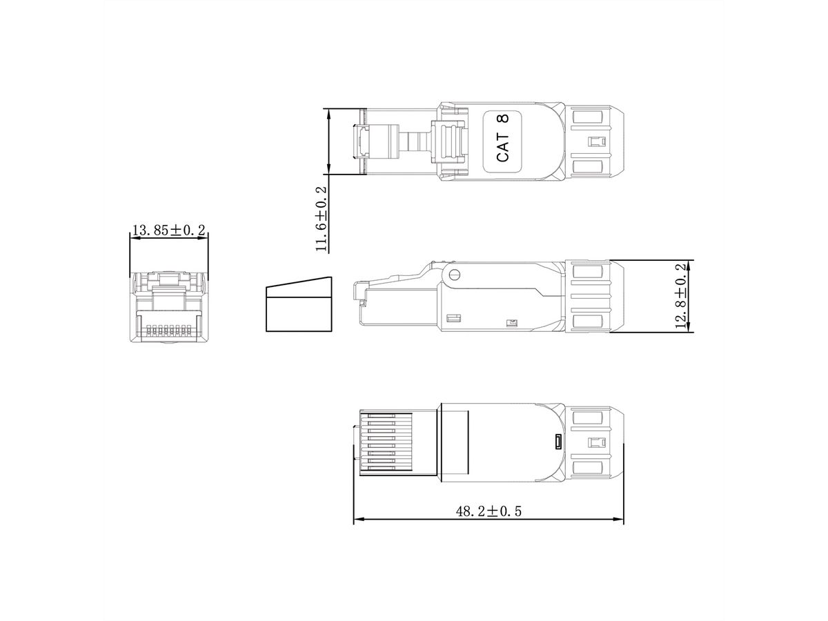 VALUE Feldkonfektionierbarer RJ-45-Stecker Kat.8 (Class I)