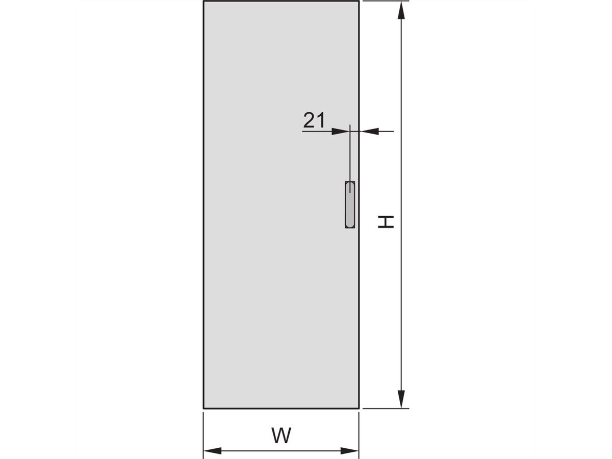 SCHROFF Stahltür 180° - ST.TUER 43HE 600W 180GR 7021