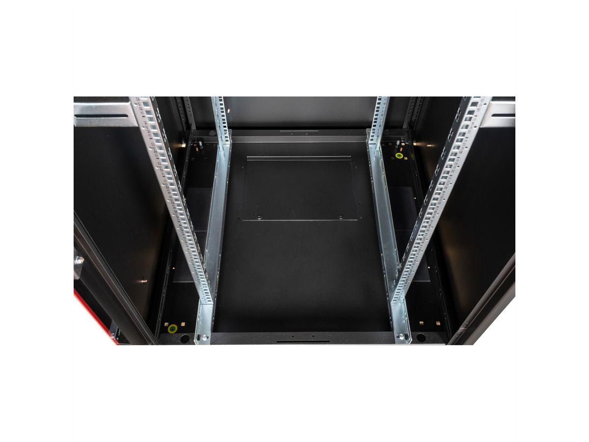 ROLINE 19-Zoll Netzwerkschrank Basic 32 HE, 600x600 BxT Glastür schwarz