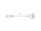 BACHMANN H05VV-F 3G0,75mm² sw L:1,0m, UK/IEC C5