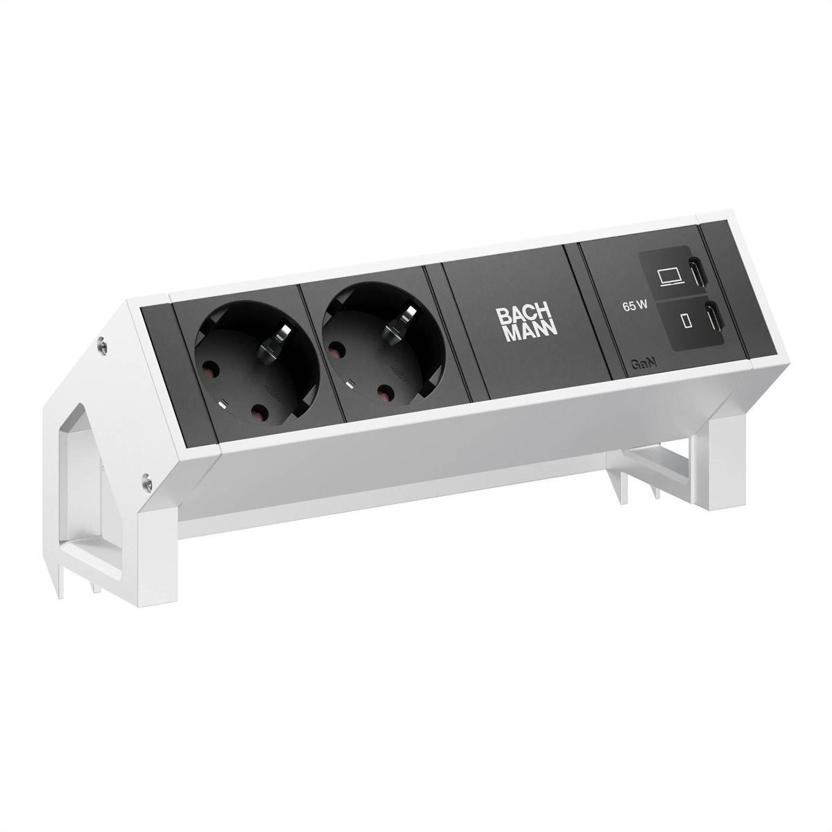 BACHMANN DESK2 2xCEE7/3 1xUSB C/C 65W, L=0,2m INOX