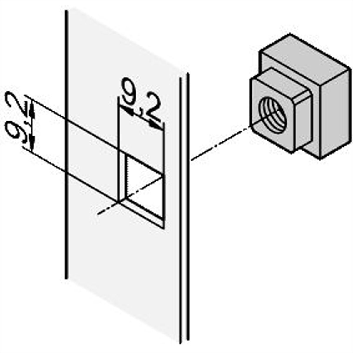 SCHROFF Vierkantmutter M6 - VIERKANT-MUTTER M6 100STK