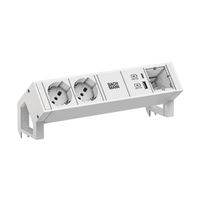 BACHMANN DESK2 white 2xP40 1xSchalter 1xUSB A/C 22W 1xCM 0,2m GST18