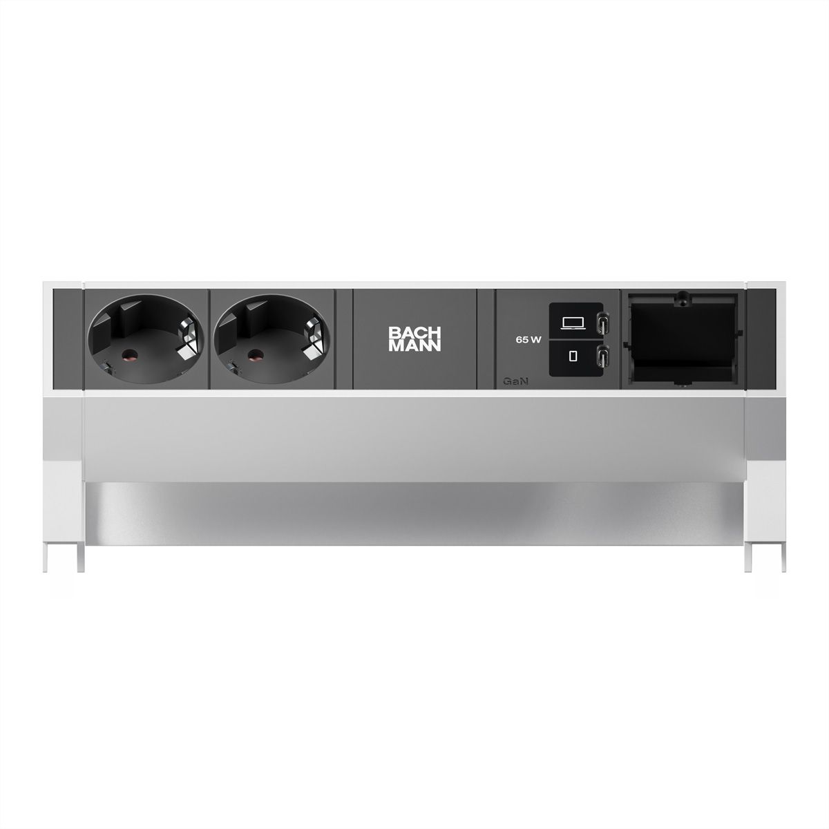 BACHMANN DESK2 2xCEE7/3 1xUSB C/C 65W, 1xCM L=0,2m INOX
